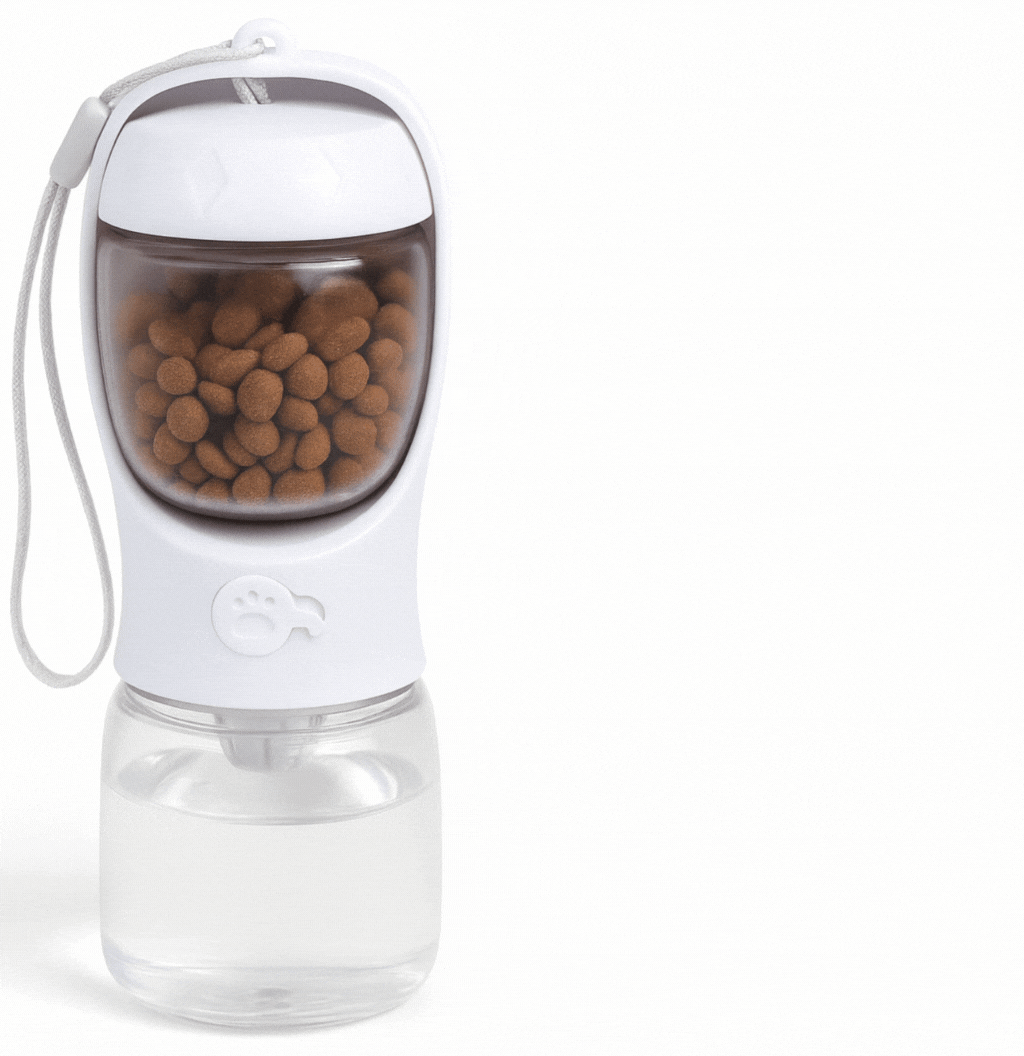 Przenośna butelka dla zwierząt z pojemnikiem na jedzenie i wodę 🐾