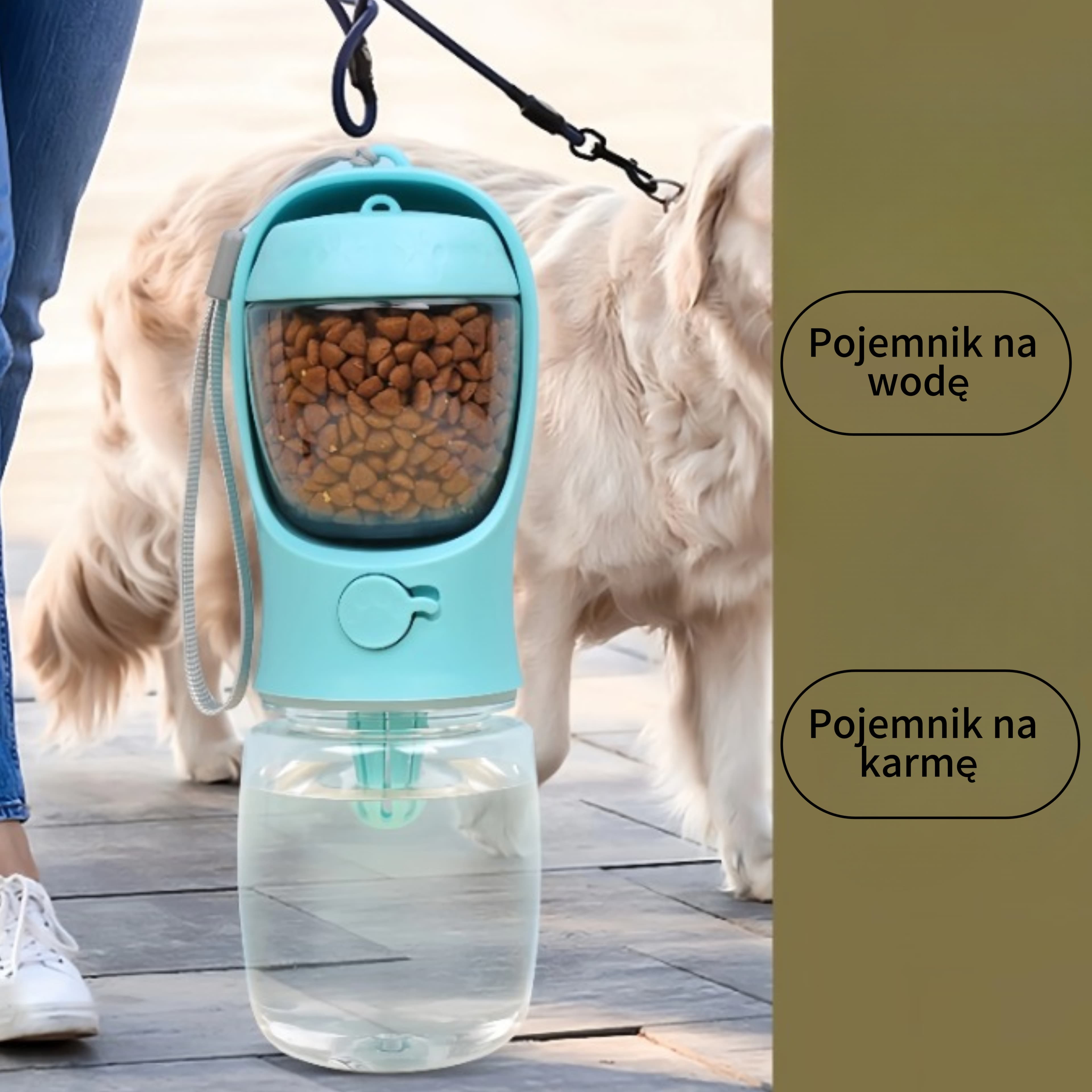 Przenośna butelka dla zwierząt z pojemnikiem na jedzenie i wodę 🐾